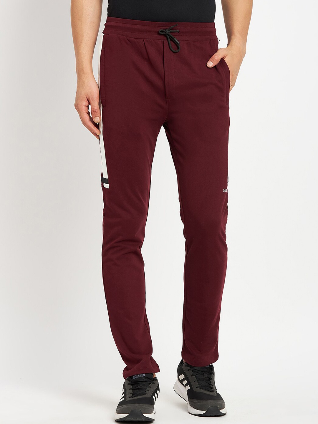 

CAMLA Men Cotton Red Track Pants, Maroon