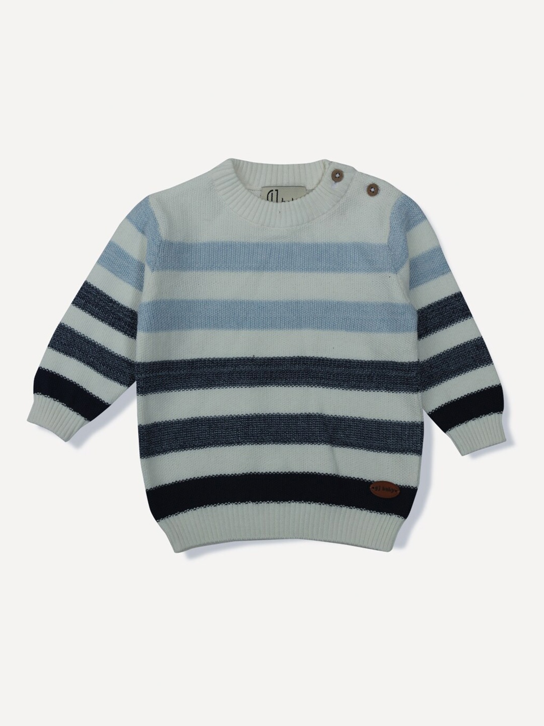 

GJ baby Infant Boys Striped Pullover Sweaters, White