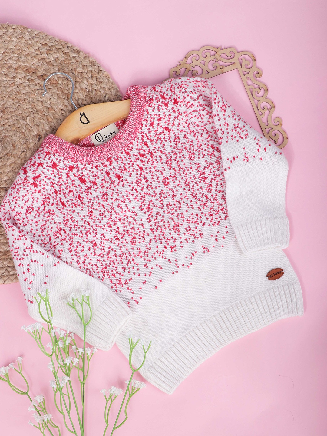 

GJ baby Infant Girls Self Design Pullover Sweaters, White
