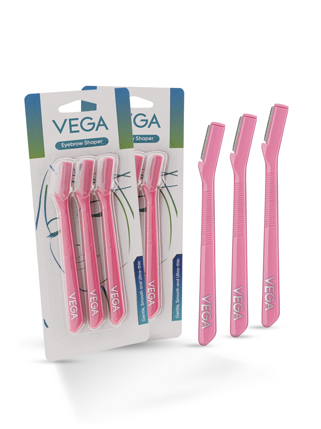 

VEGA Women 6Pcs Eyebrow Shaper VC2ESS-01 Face Razor For Painless Facial Hair Removal, Pink