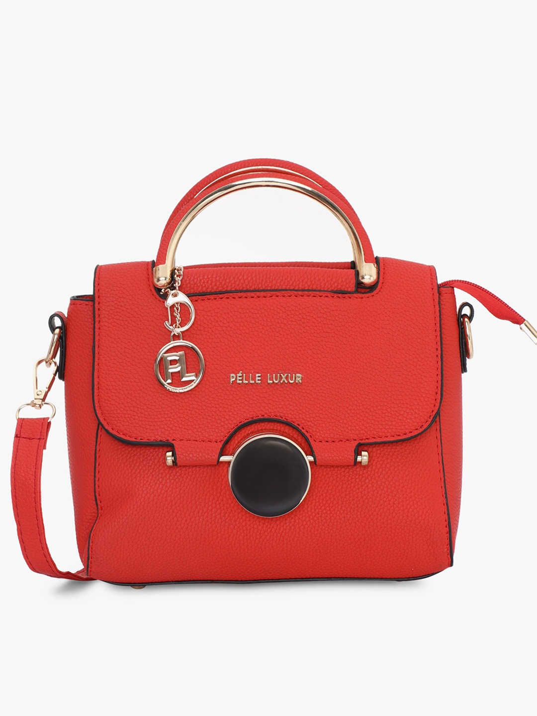 

PELLE LUXUR Structured Satchel bag, Red