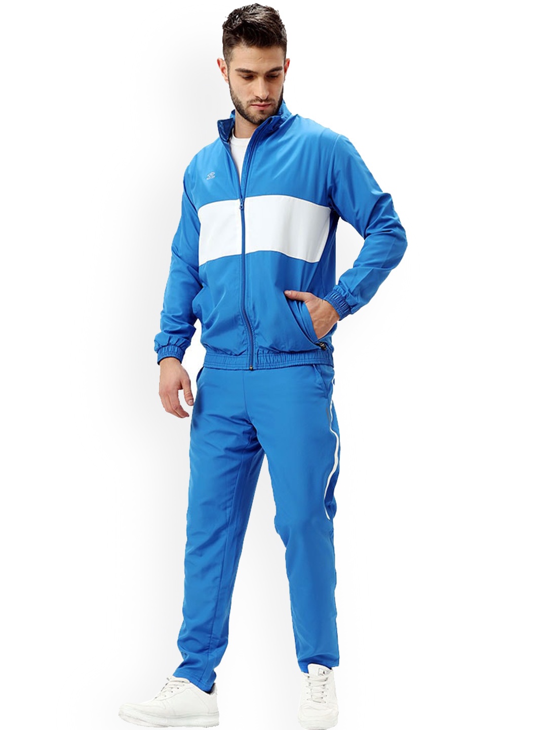 

Shrey Men Coloublocked Tracksuits, Blue