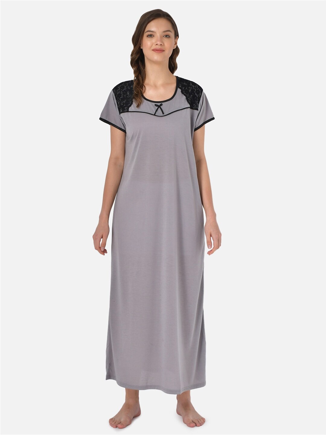 

Klamotten Lace Up Maxi Nightdress, Grey