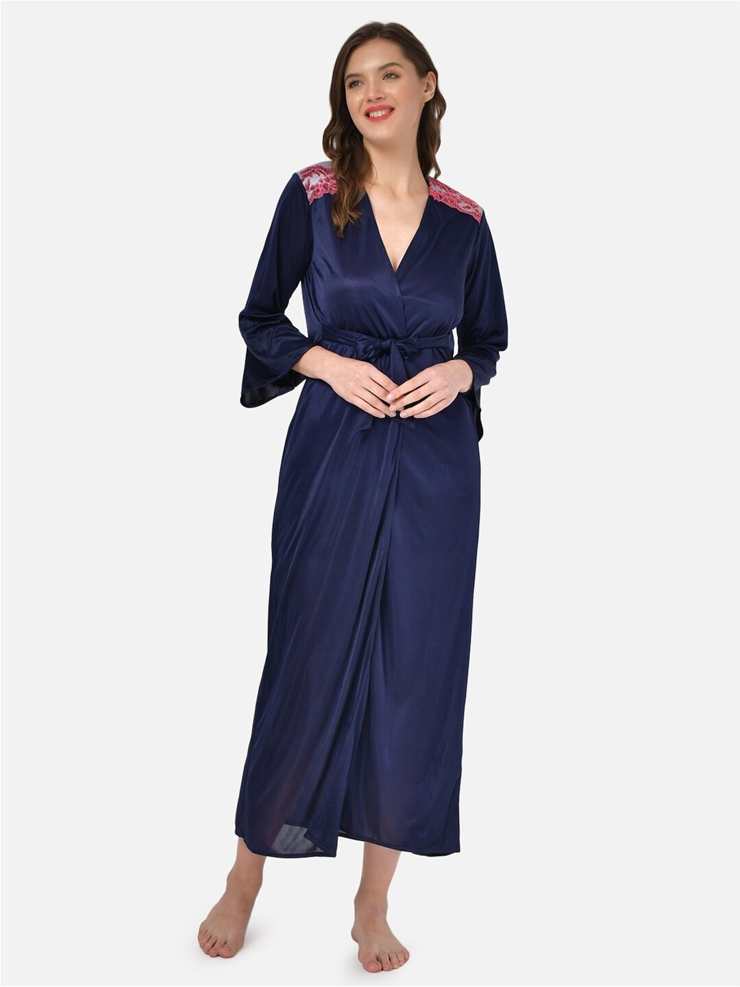 

Klamotten Maxi Nightdress With Robe, Navy blue