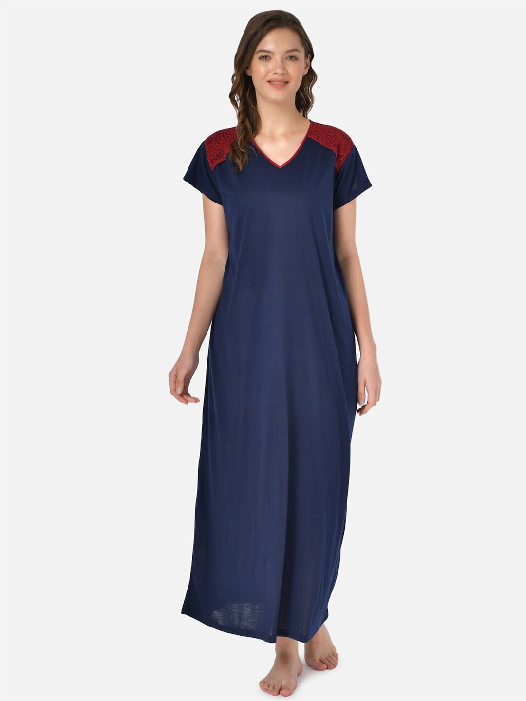 

Klamotten V-Neck Maxi Nightdress, Navy blue