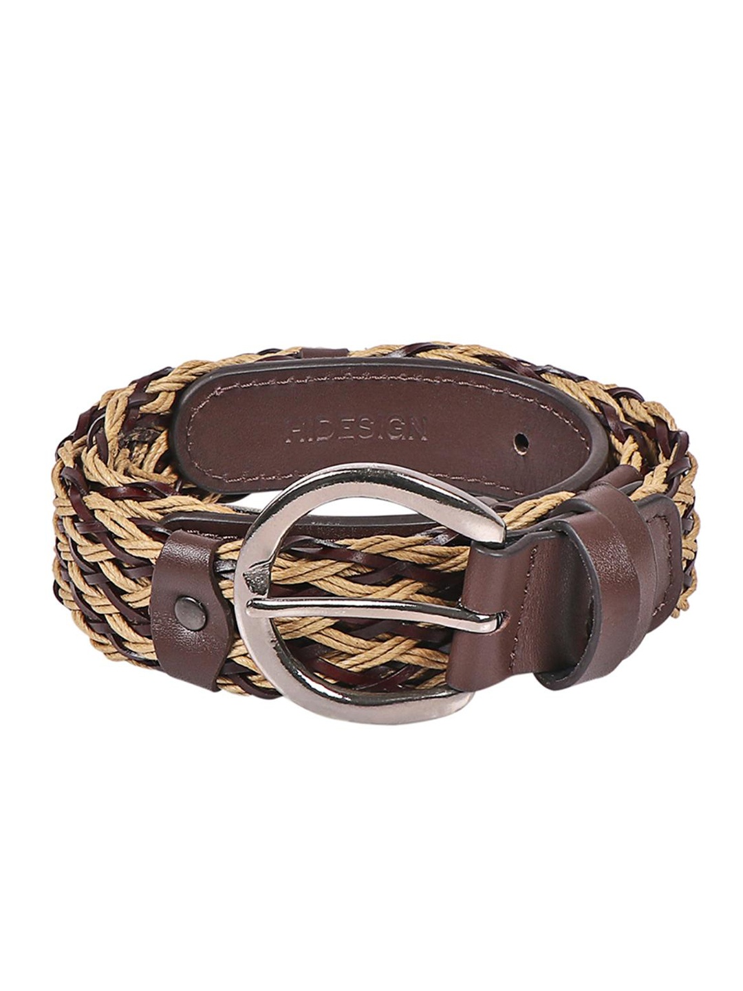 

Hidesign Women Braided Leather Belt, Brown