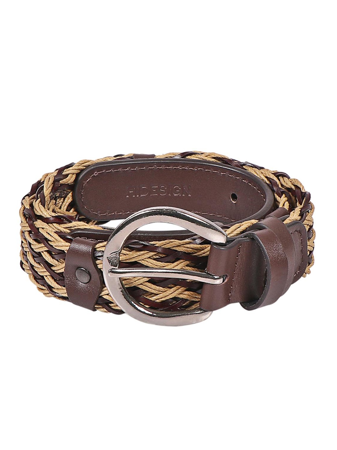 

Hidesign Women Braided Leather Belt, Brown