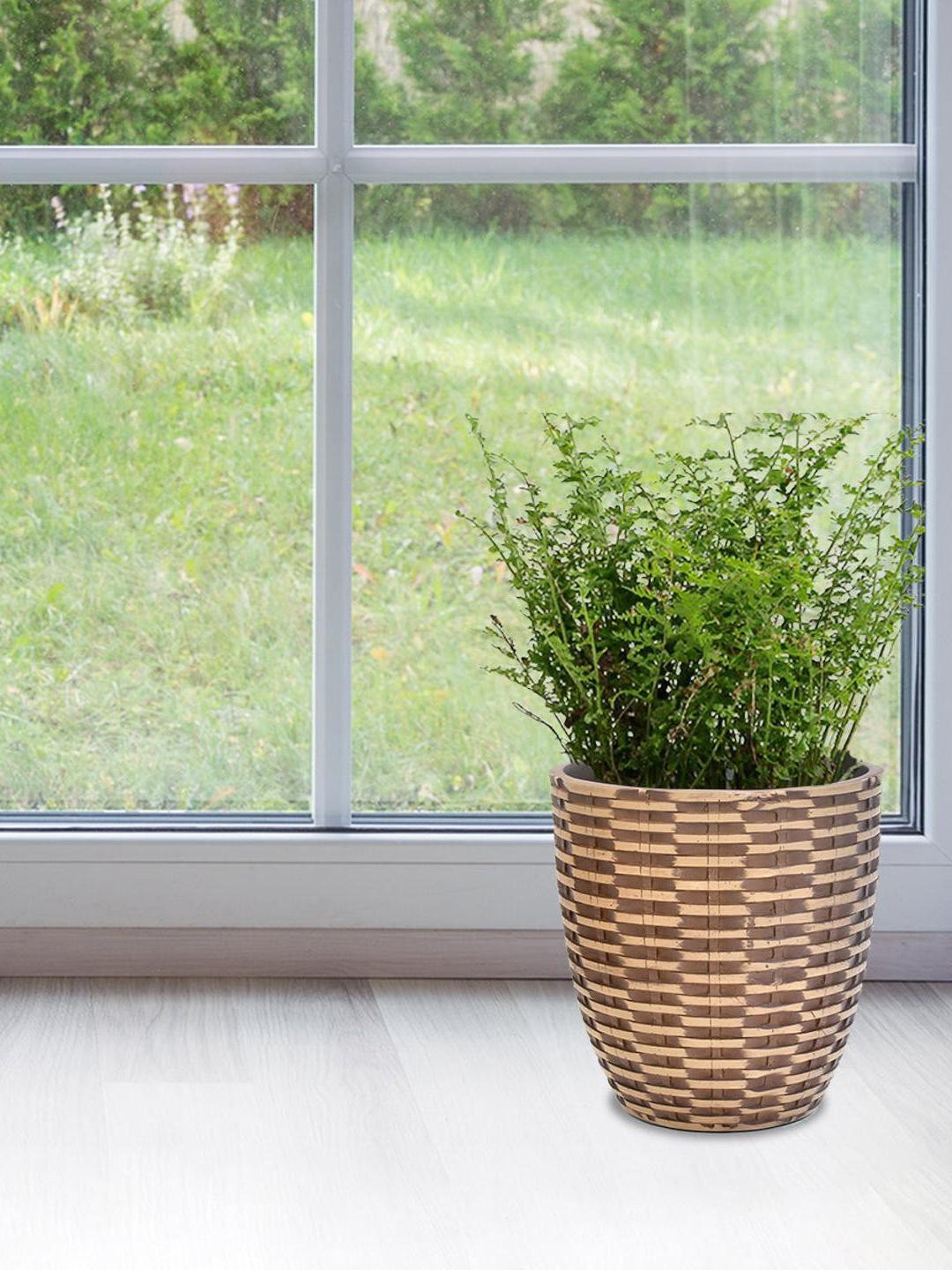 

Athome by Nilkamal Brown Weave Large Ceramic Planter
