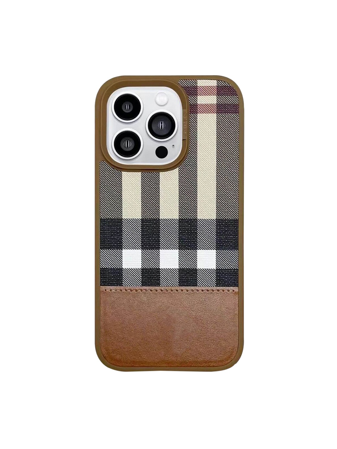 

Karwan Checked iPhone 14 Pro Max Back Case, Brown