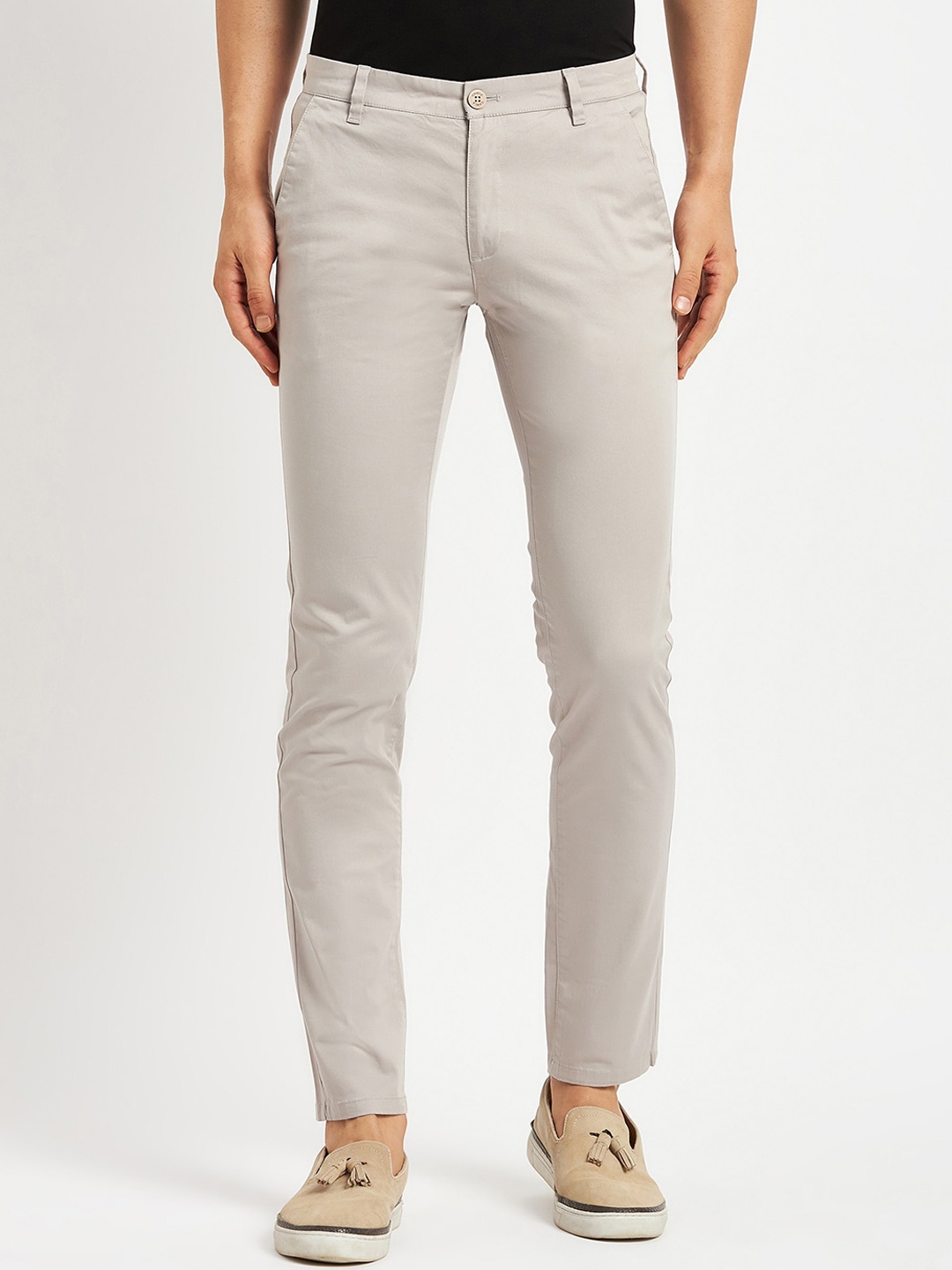 

CAMLA Men Mid-Rise Cotton Chinos, Beige