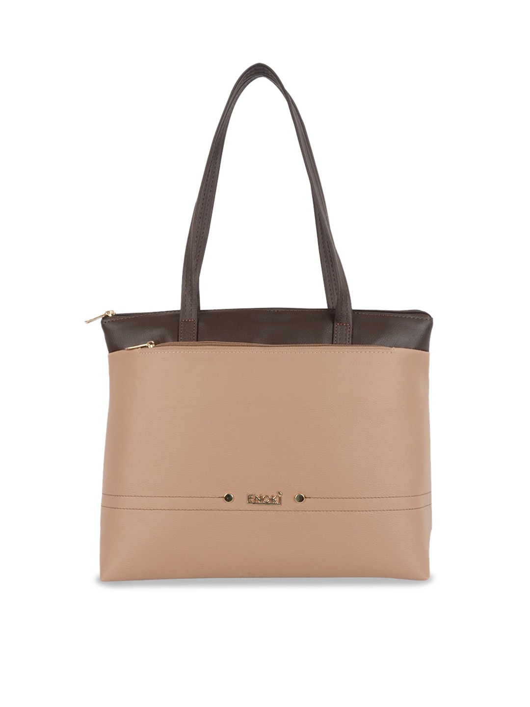 

ENOKI Structured Shoulder Bag, Brown