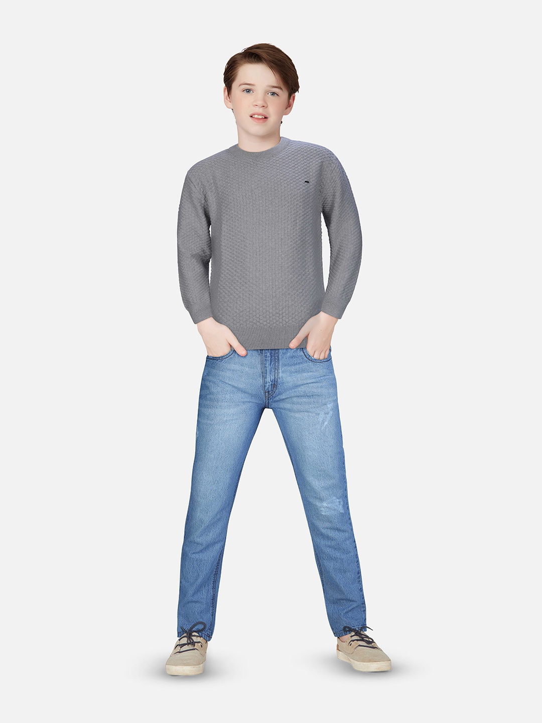 

Gini and Jony Boys Ribbed Pullover, Grey