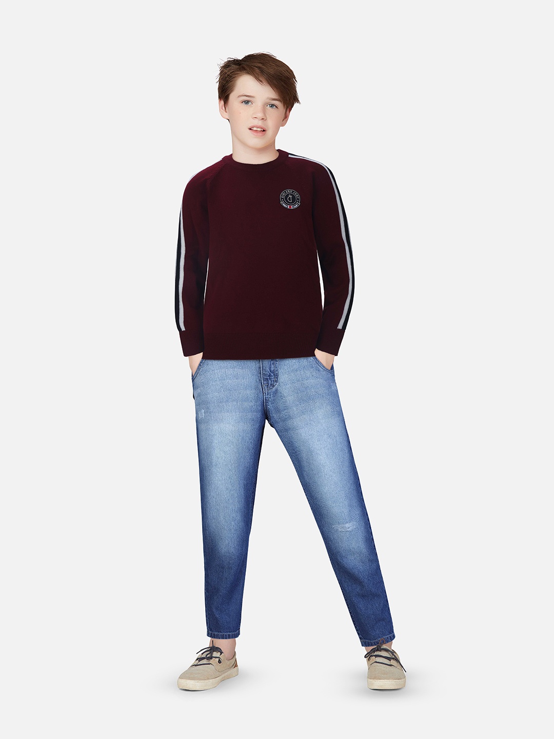 

Gini and Jony Boys Knitted Pullover, Maroon