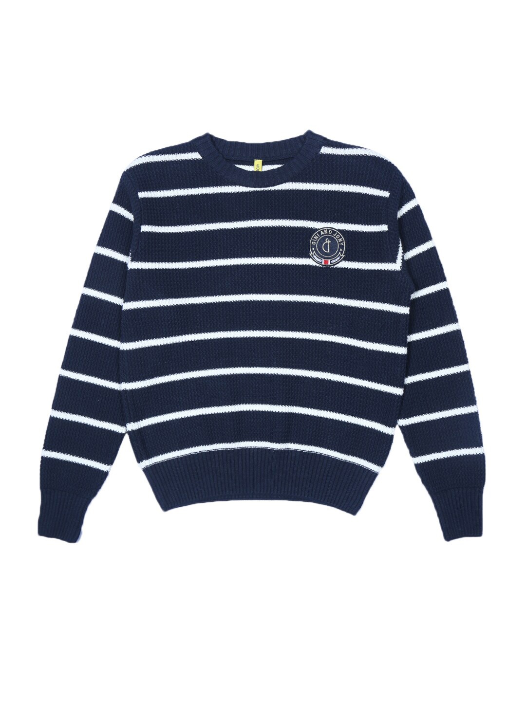 

Gini and Jony Boys Striped Knitted Pullover, Navy blue