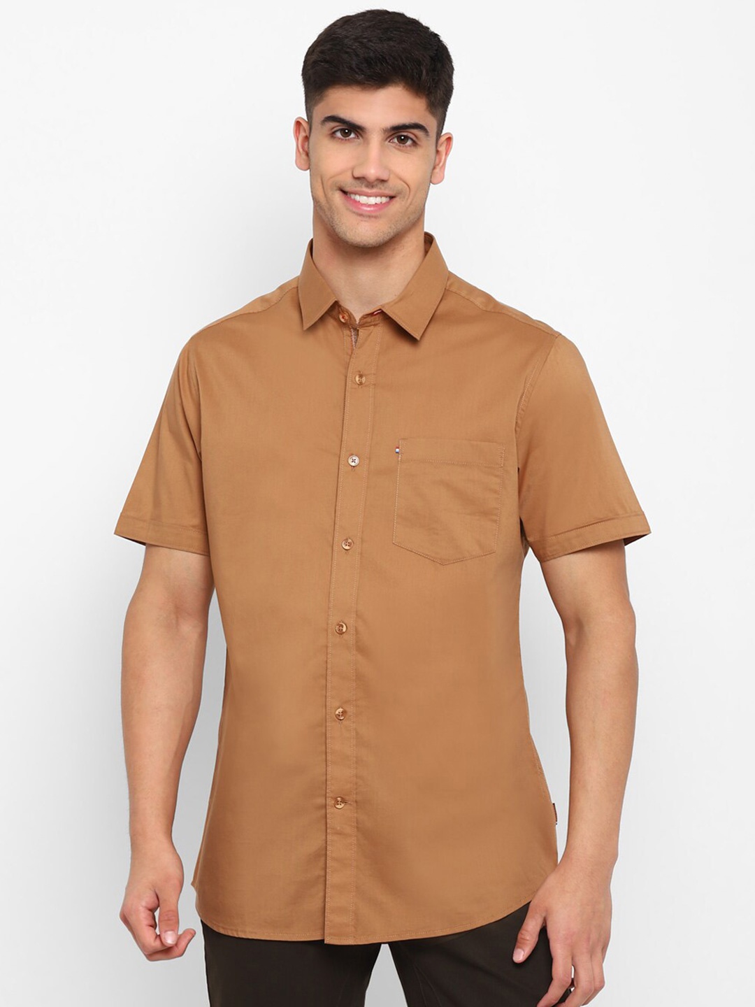 

Red Chief Slim Fit Spread Collar Cotton Casual Shirt, Mustard