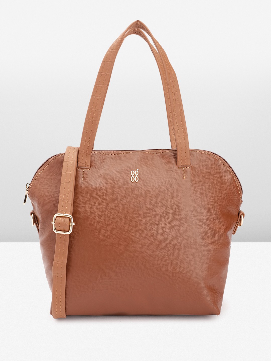 

Baggit Solid PU Structured Handheld Bag, Brown