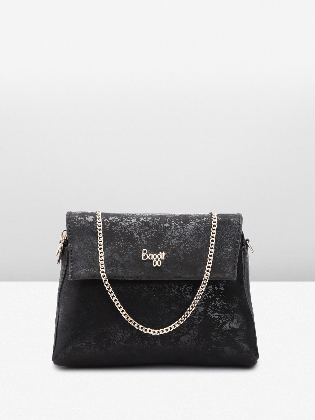 

Baggit Women Self Design Sling Bag, Black