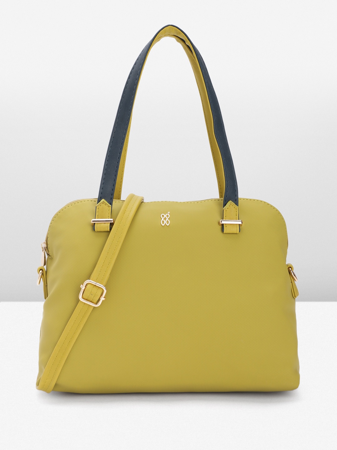 

Baggit Solid PU Bowling Shoulder Bag, Lime green