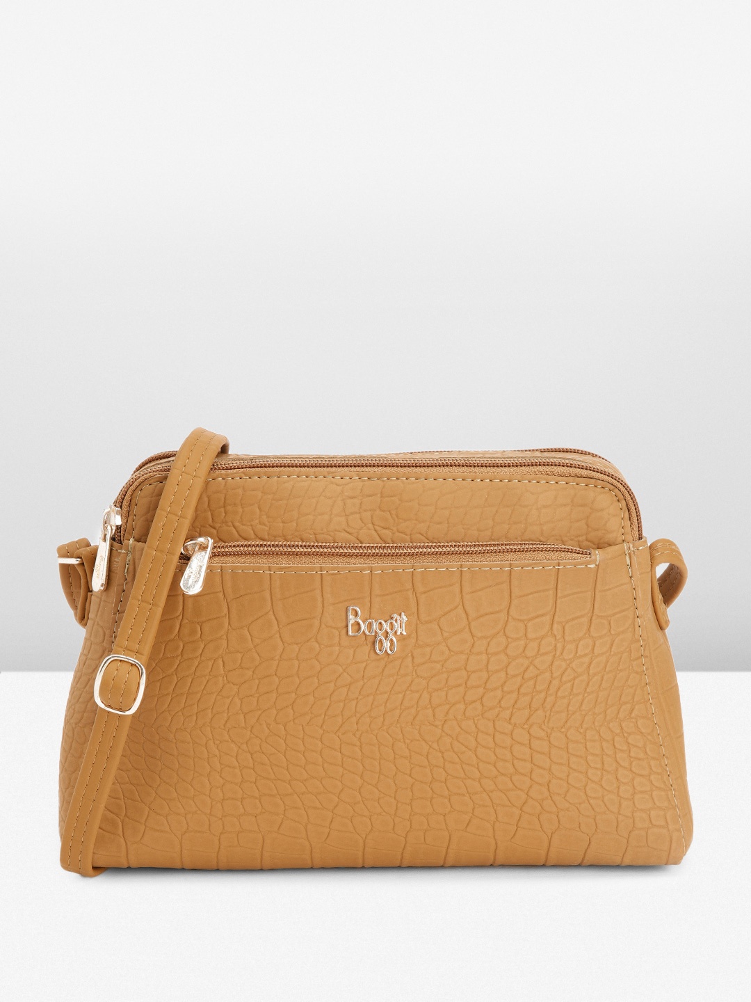 

Baggit Textured Sling Bag, Mustard