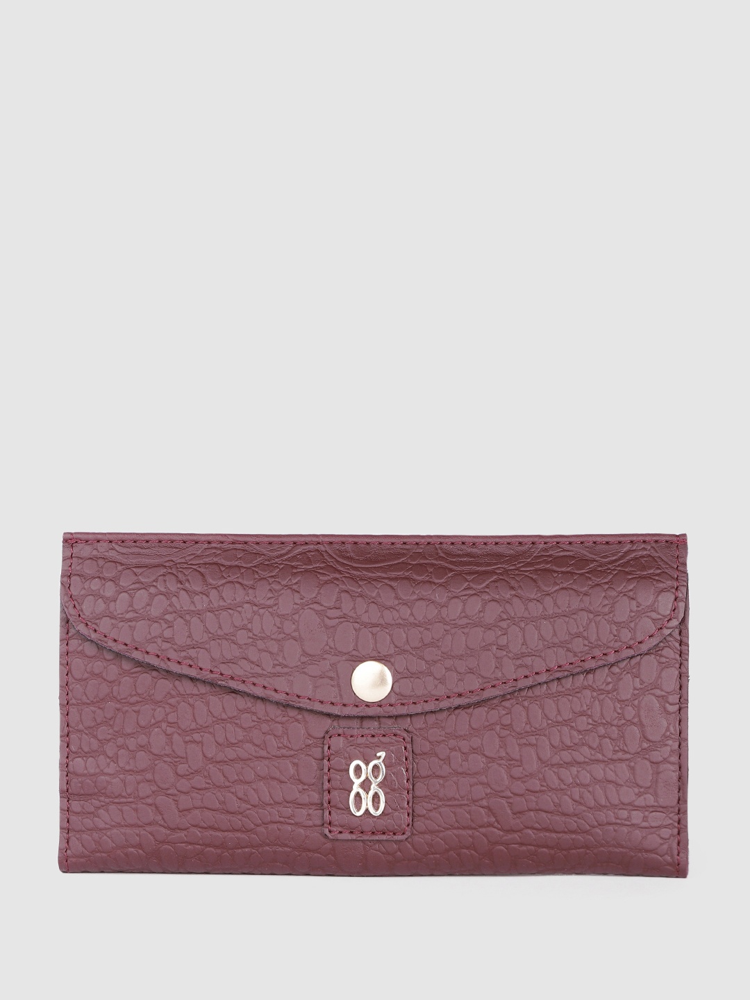 

Baggit Women Animal Textured Envelope Wallet, Burgundy