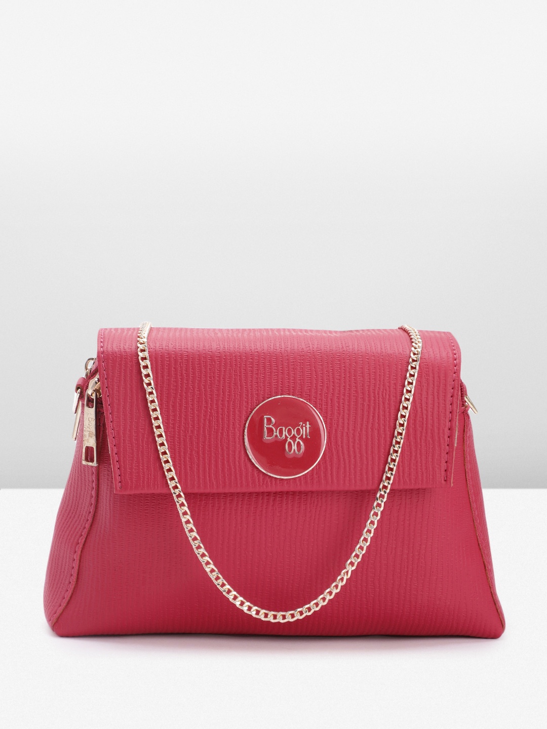 

Baggit Textured PU Structured Sling Bag, Rose