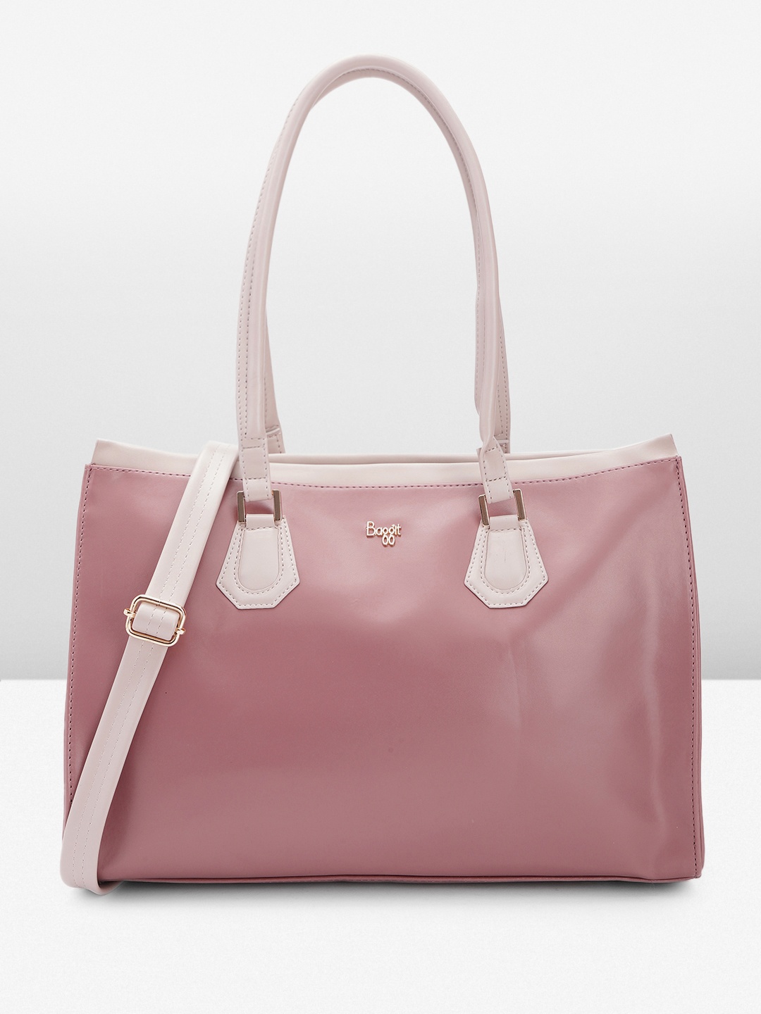 

Baggit Bichrome Structured Shoulder Bag, Pink