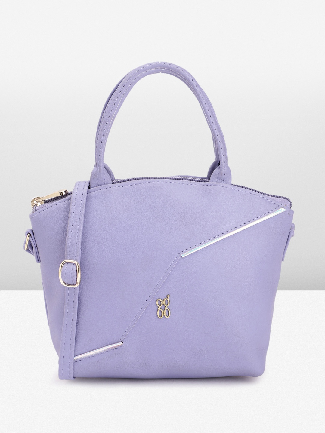 

Baggit Solid PU Small Structured Handheld Bag With Minimal Iridescent Effect, Violet