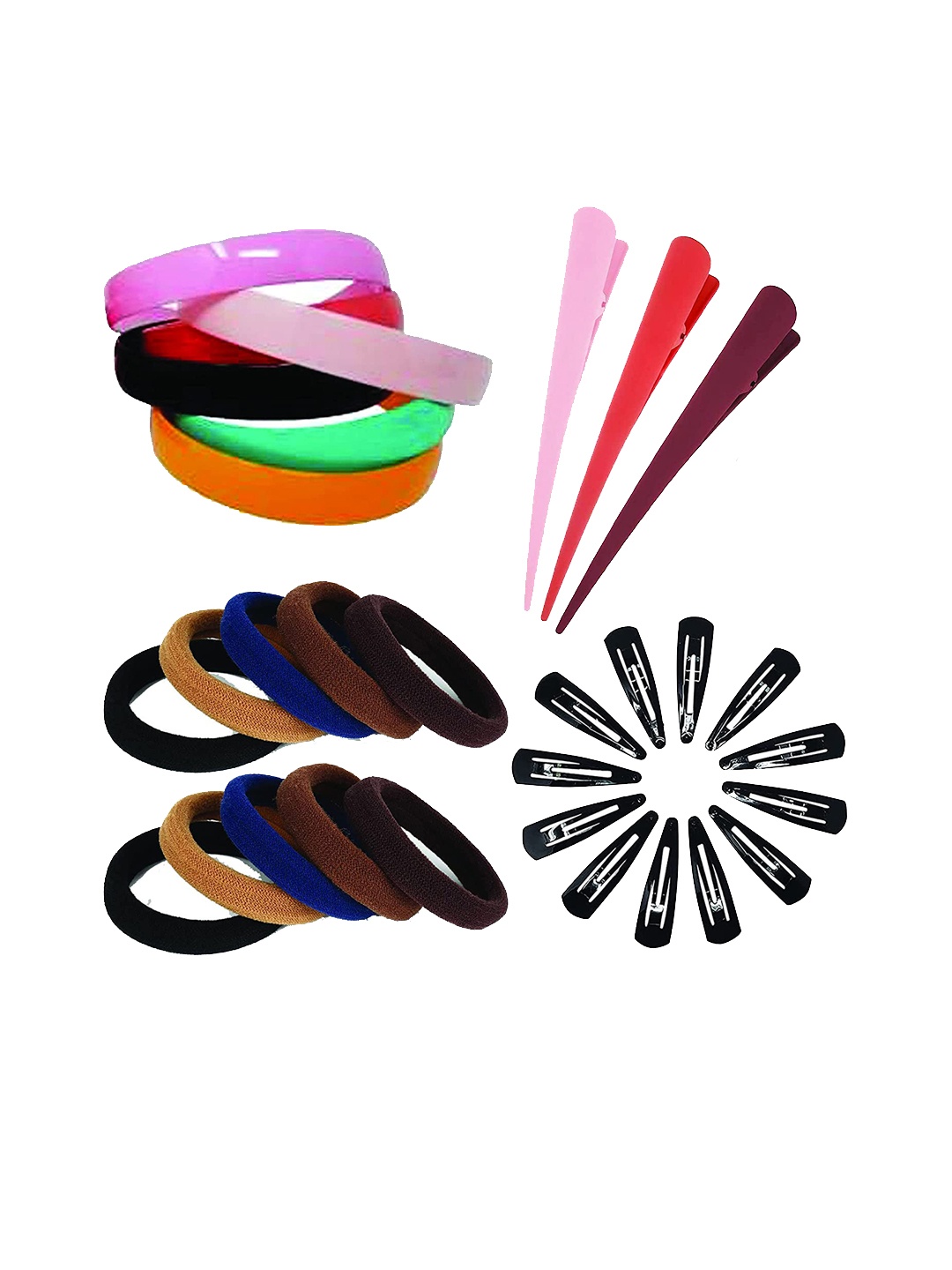 

CHRONEX Set Of 31 Hairband, Ponytail holder Tic Tac Clip & Banana Clips, Multi
