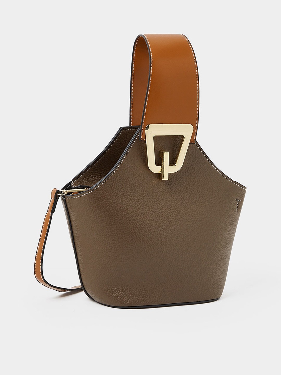 

Styli Textured Structured Handheld Bag, Brown