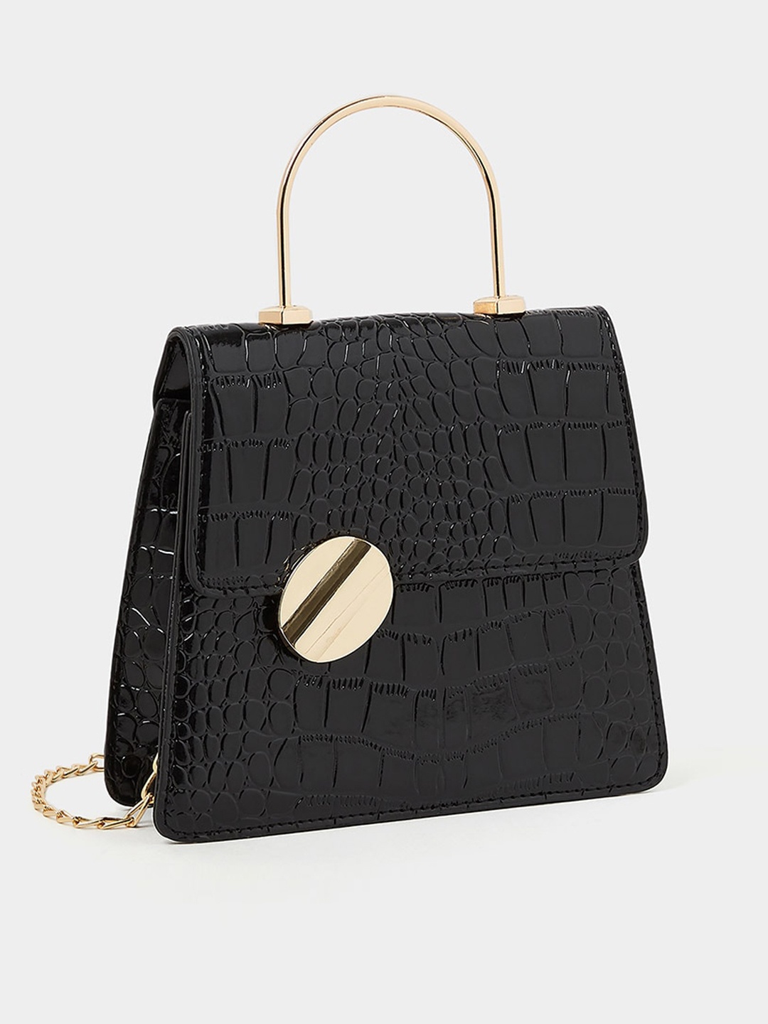 

Styli Textured Structured Satchel, Black