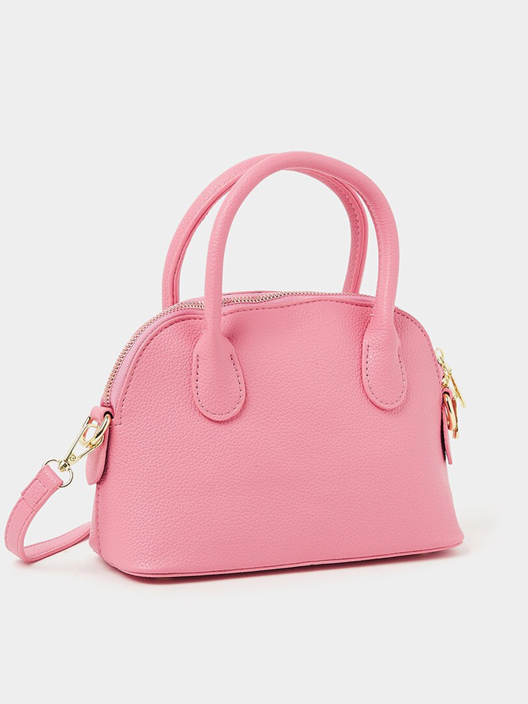 

Styli Textured Structured Handheld Bag, Pink