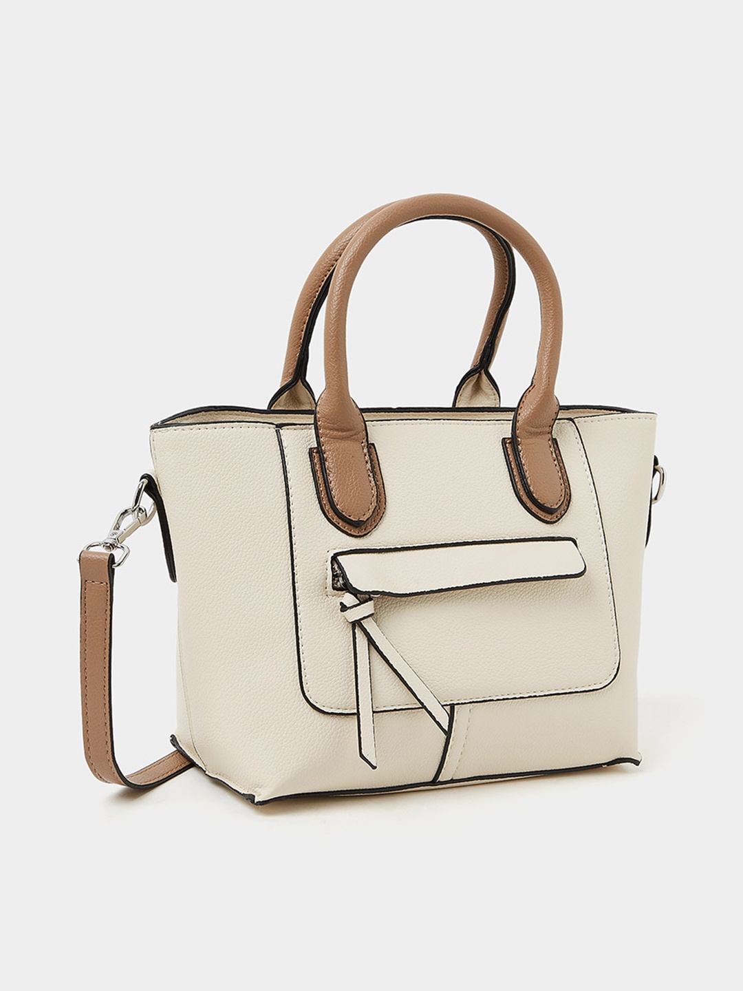 

Styli Textured Structured Handheld Bag, White