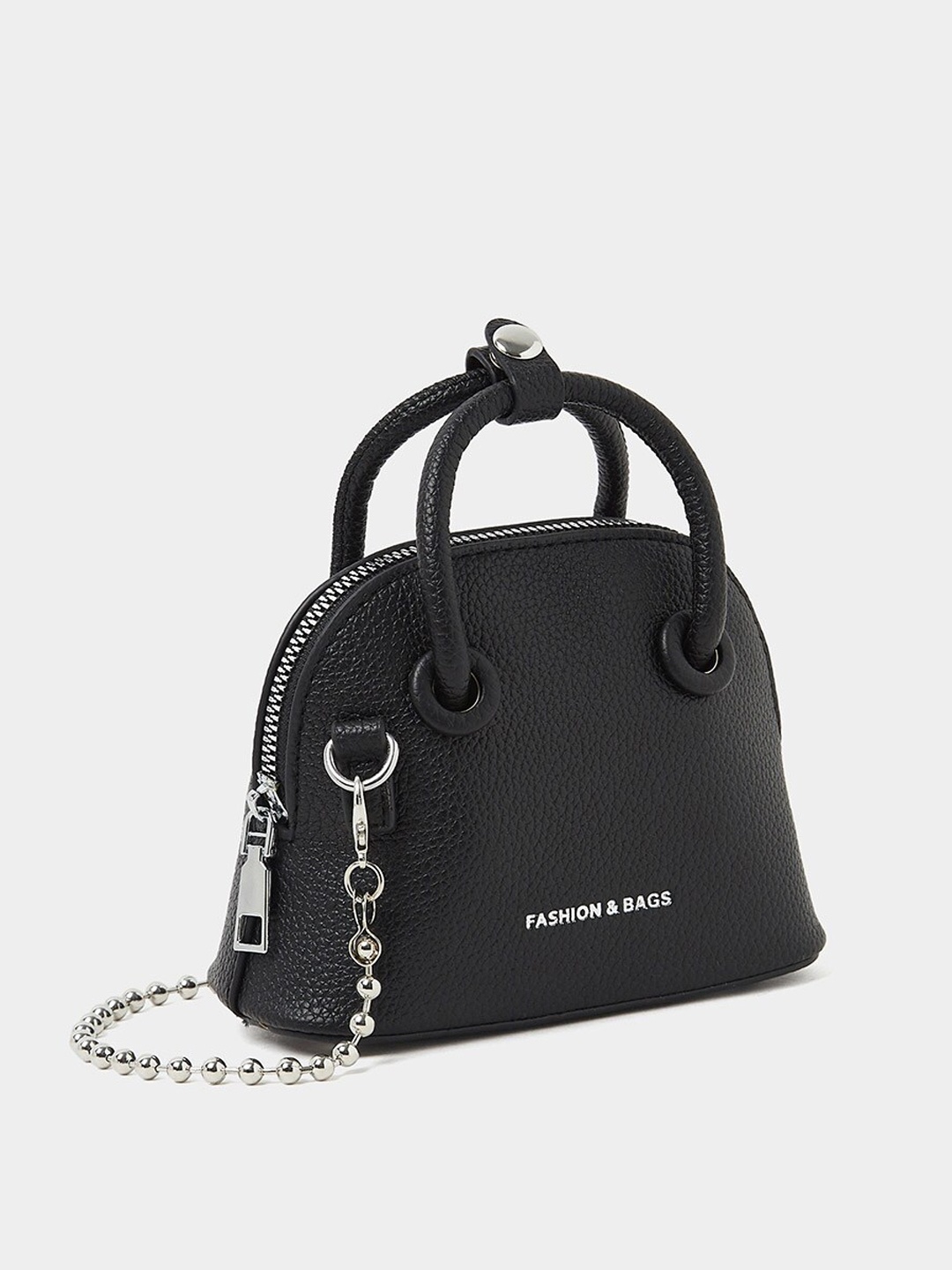 

Styli Textured Half Moon Handheld Bag, Black