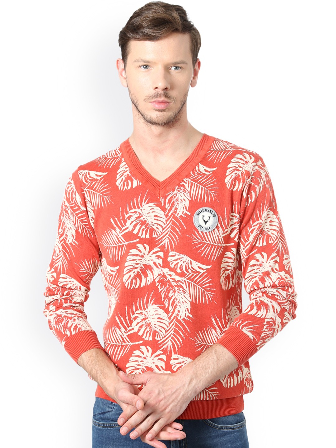 

Allen Solly Sport Men Red Printed Pullover Sweater