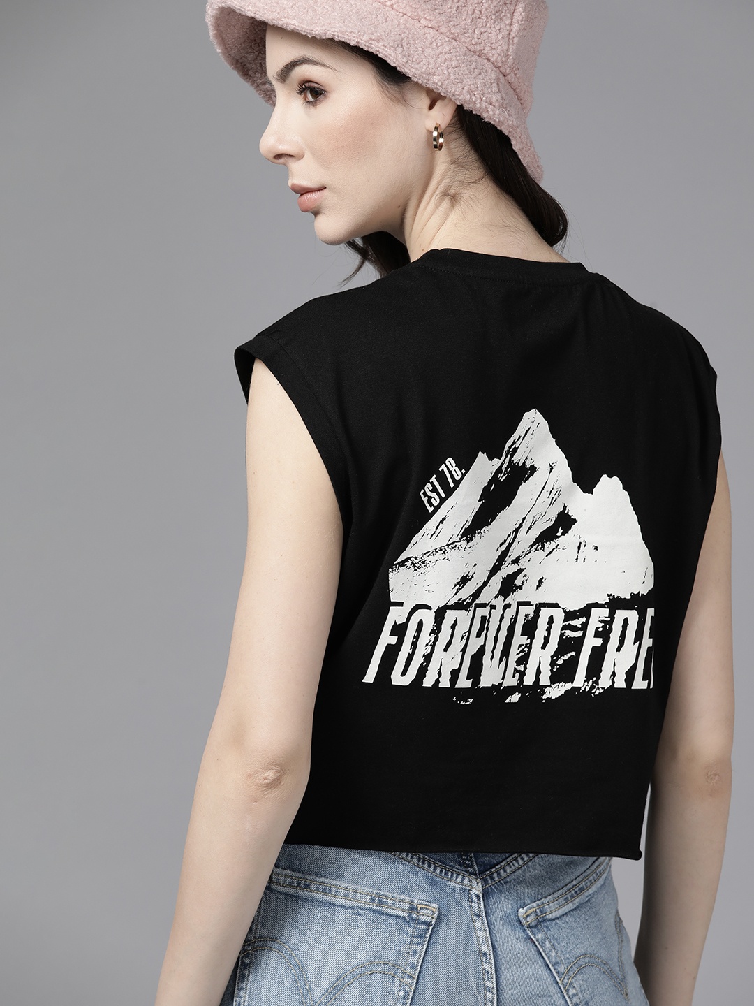 

The Roadster Lifestyle Co. Graphic Printed Pure Cotton Boxy T-shirt, Black