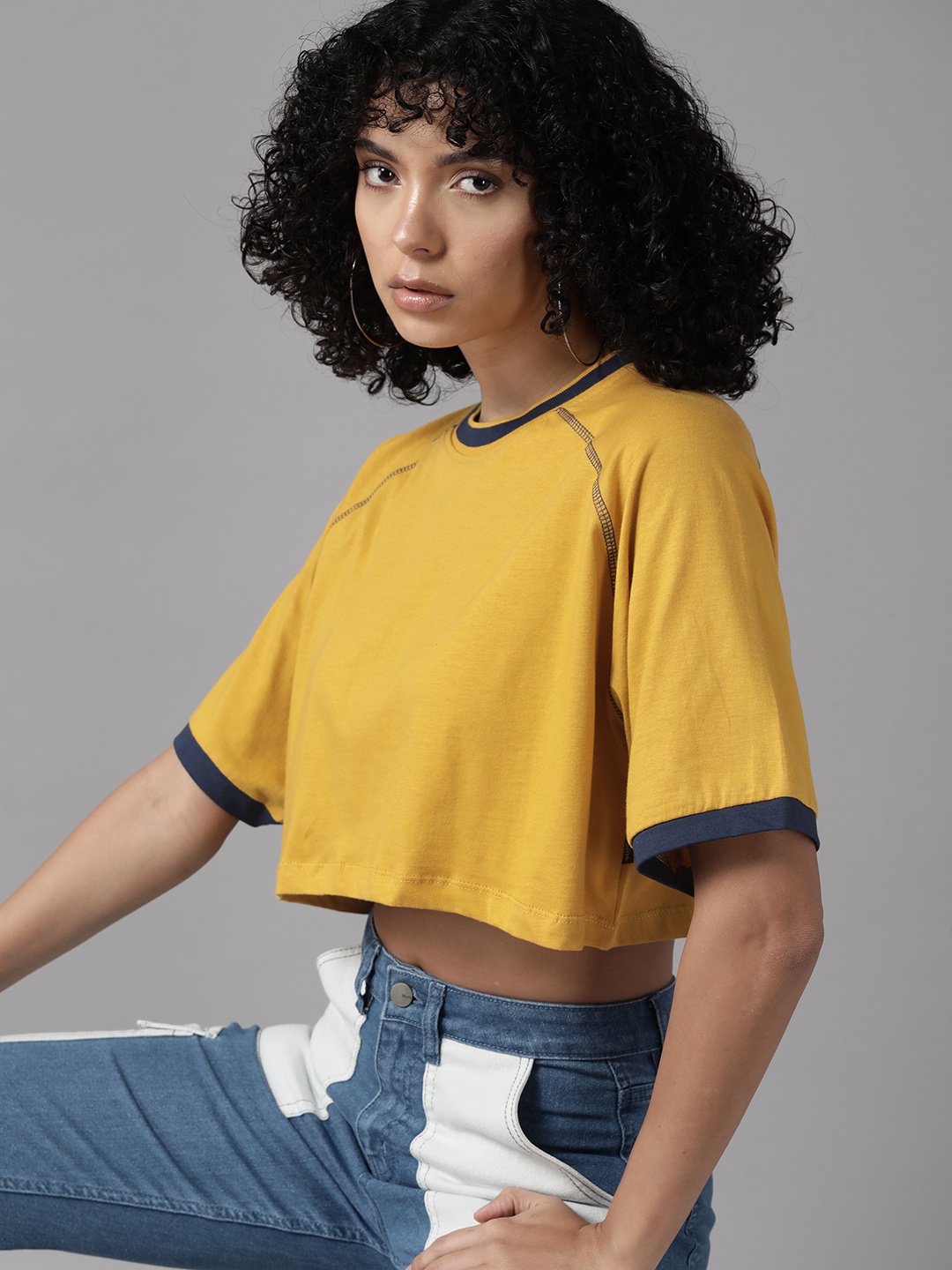 

The Roadster Lifestyle Co. Boxy Fit Cotton T-shirt, Mustard