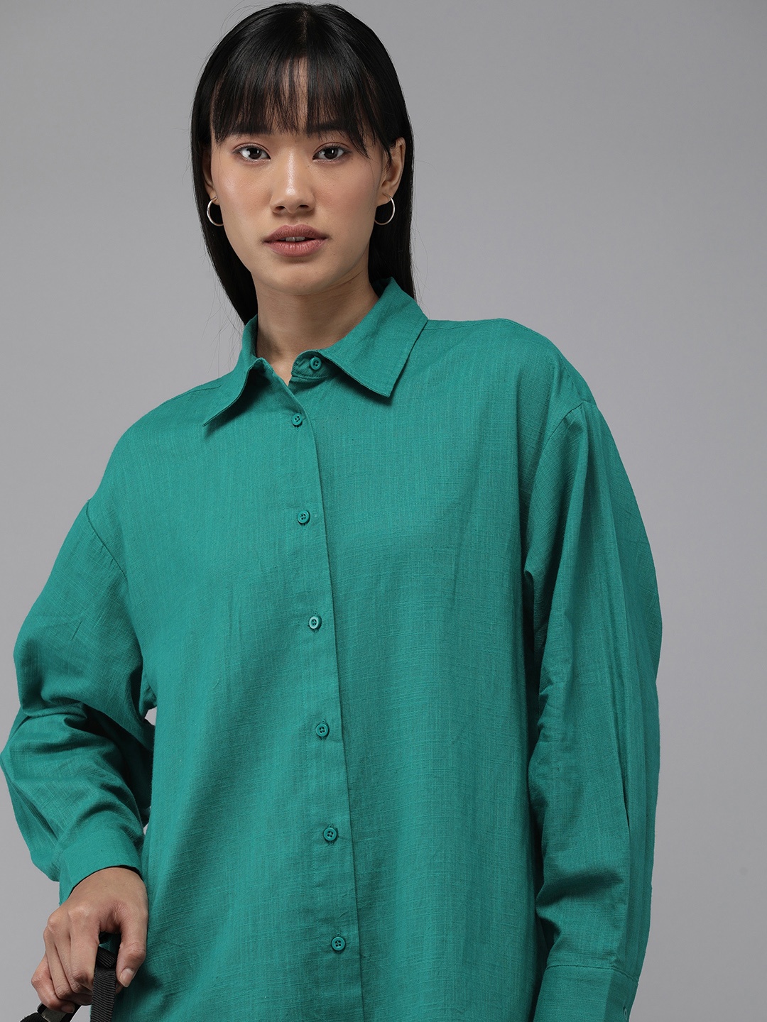 

The Roadster Life Co. Pure Cotton Casual Shirt, Green