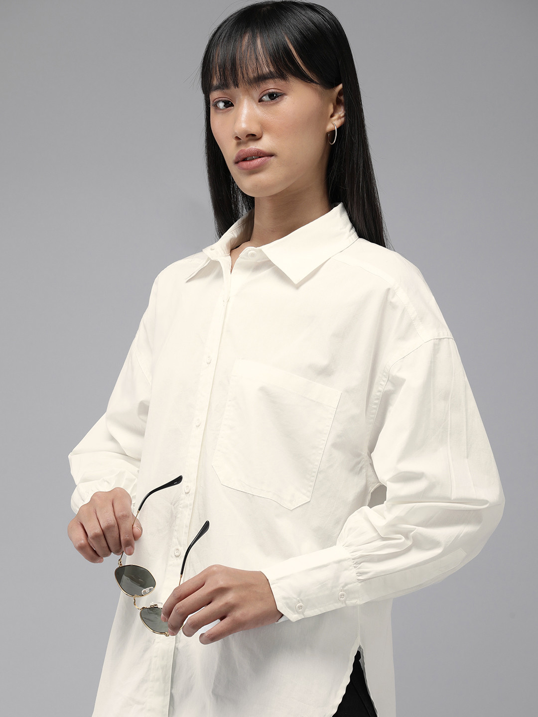 

The Roadster Life Co. Pure Cotton Casual Shirt, White