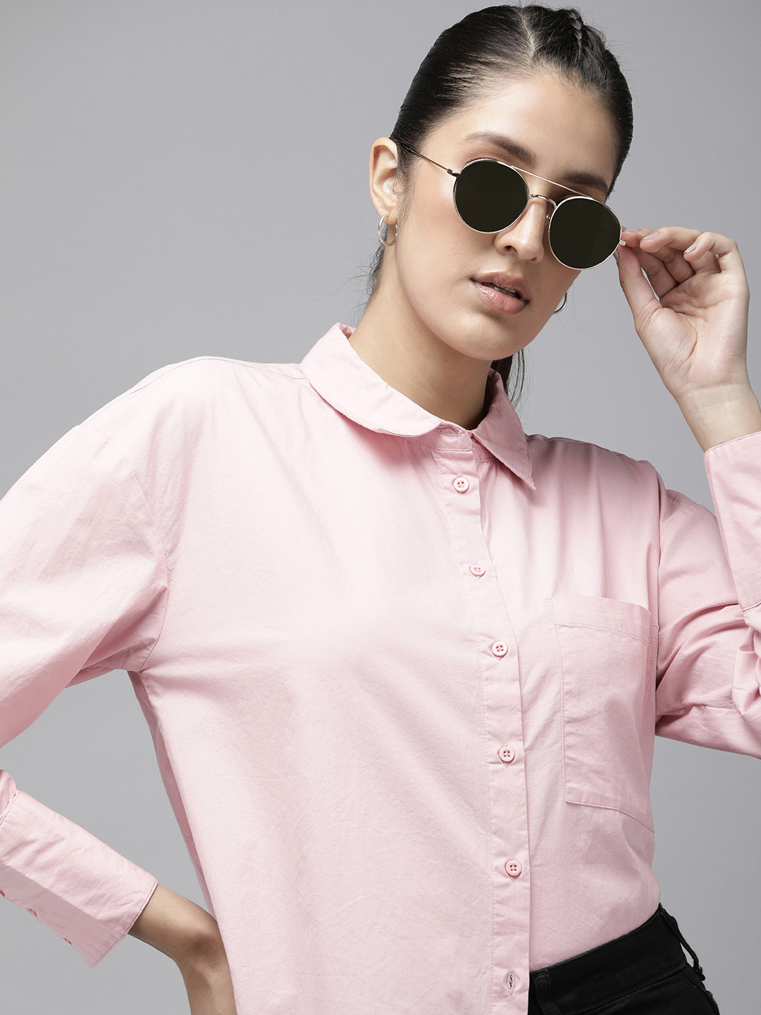 

The Roadster Life Co. Pure Cotton Full Sleeves Casual Shirt, Pink