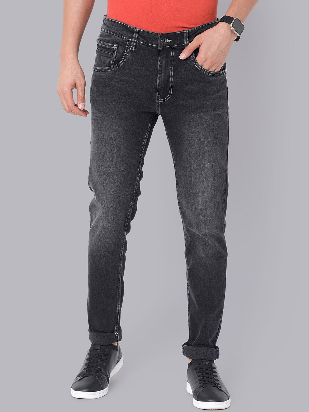 

VAN HEUSEN DENIM LABS Men Skinny Fit Light Fade Stretchable Jeans, Black