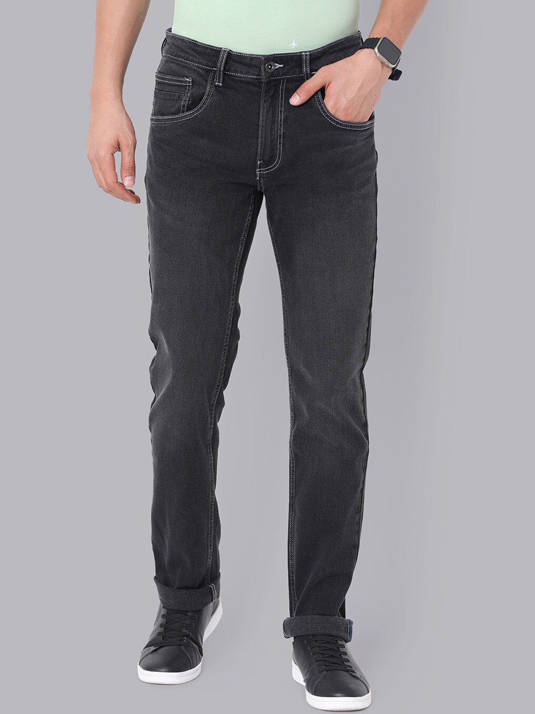 

VAN HEUSEN DENIM LABS Men Slim Fit Light Fade Stretchable Jeans, Grey