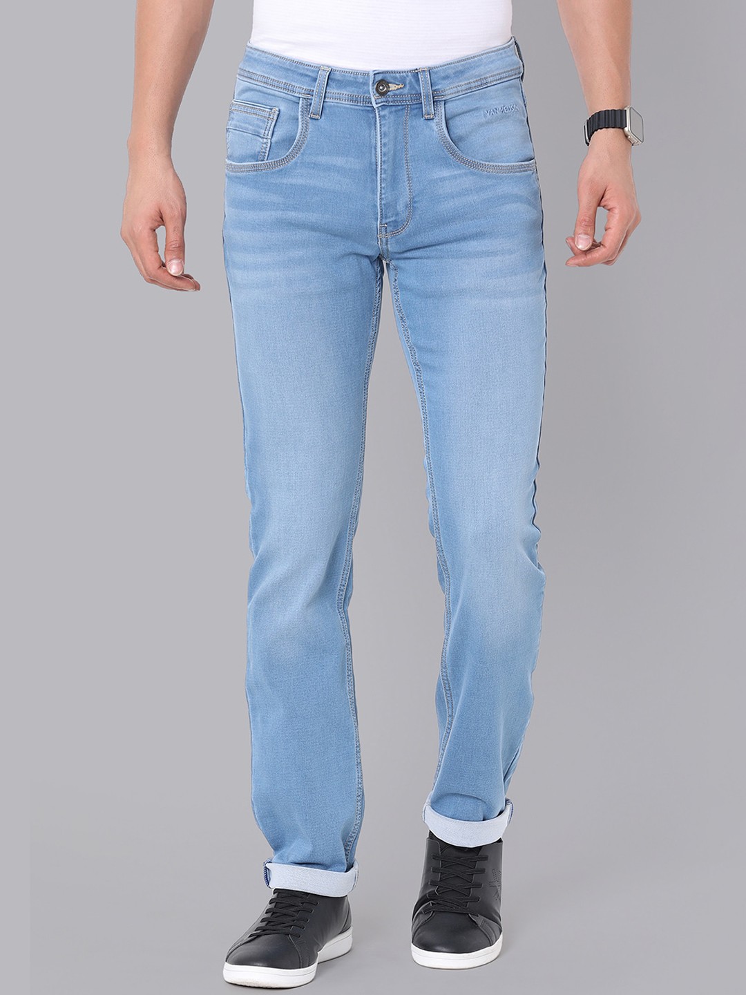 

VAN HEUSEN DENIM LABS Men Mid -Rise Slim Fit Jeans, Blue
