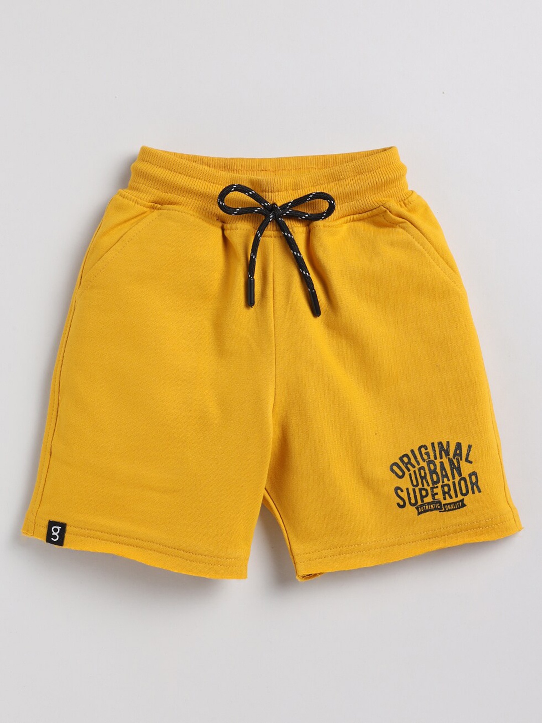 

Ginie Boys Slim Fit Mid-Rise Cotton Shorts, Mustard