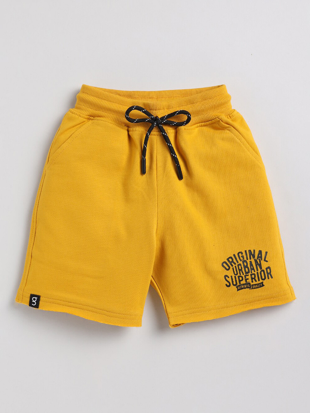 

Ginie Boys Slim Fit Mid-Rise Cotton Shorts, Mustard