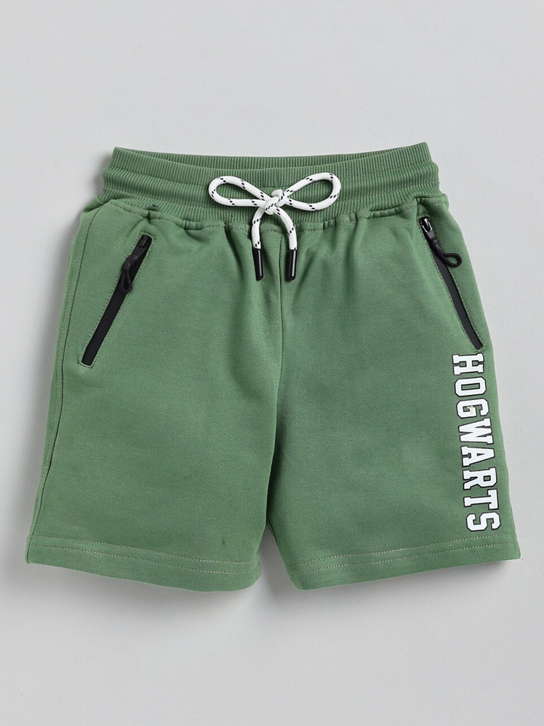 

Ginie Boys Mid Rise Cotton Slim Fit Shorts, Green
