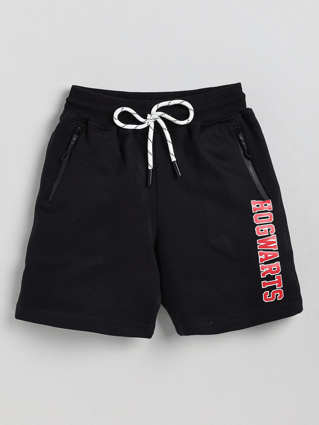 

Ginie Boys Mid Rise Cotton Slim Fit Shorts, Black