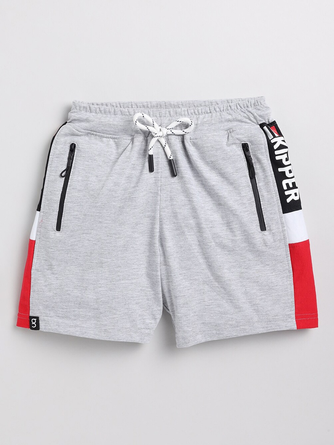 

Ginie Boys Mid Rise Pure Cotton Slim Fit Shorts, Grey