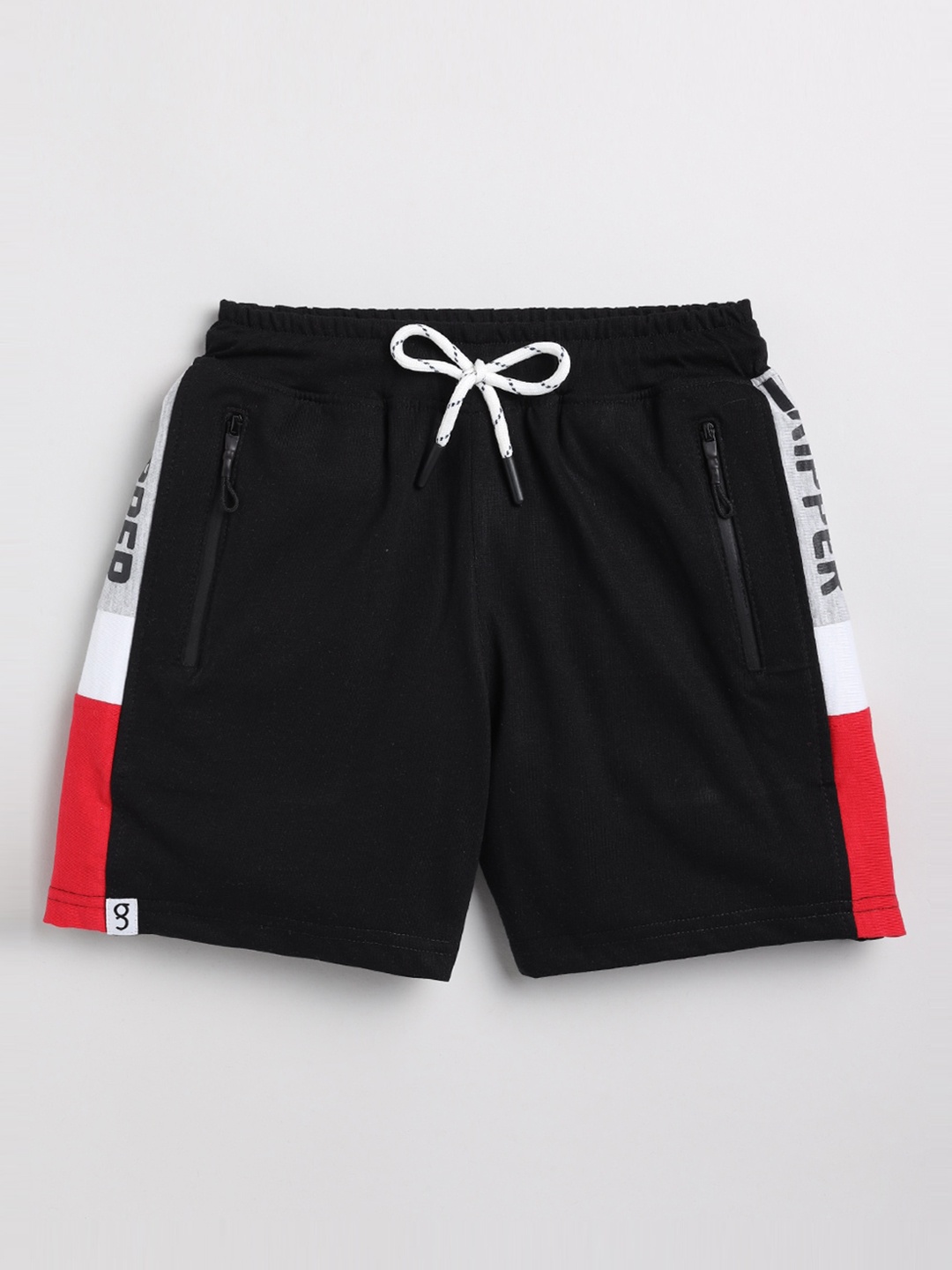 

Ginie Boys Mid Rise Pure Cotton Slim Fit Shorts, Black