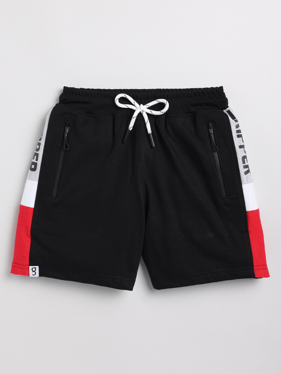 

Ginie Boys Mid Rise Pure Cotton Slim Fit Shorts, Black