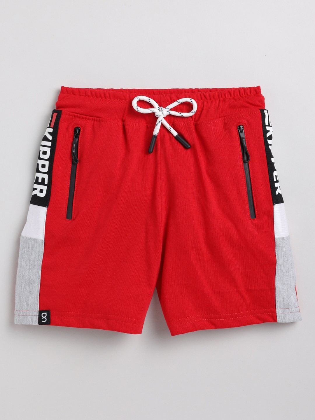 

Ginie Boys Mid Rise Pure Cotton Slim Fit Shorts, Red